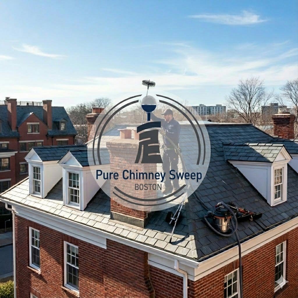 Pure Chimney Sweep team working on chimney